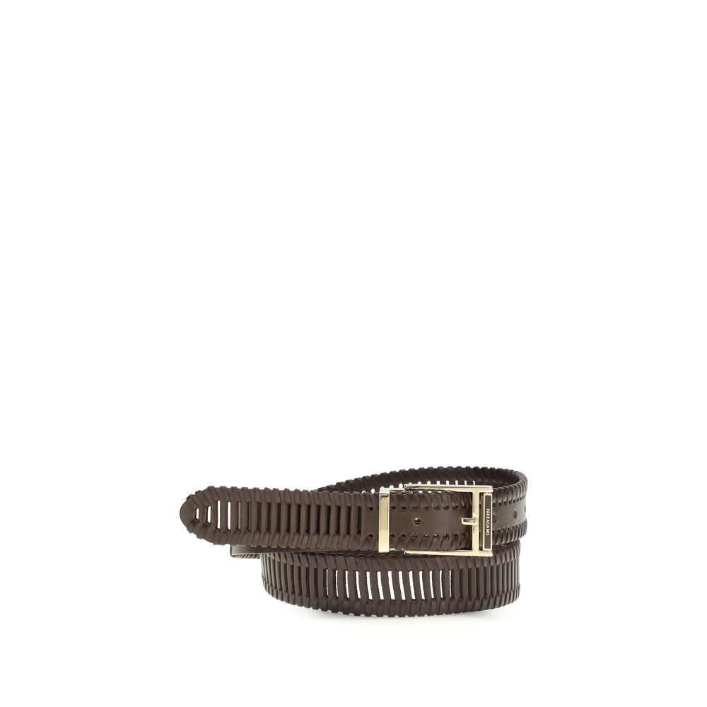 Ferragamo Brown Calf Leather Regular Belt