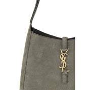 Saint Laurent Gray Calf Leather Shoulder Bag