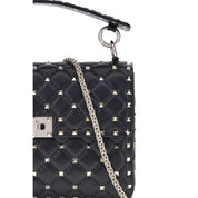 Valentino Garavani Black Nappa Leather Shoulder Bag