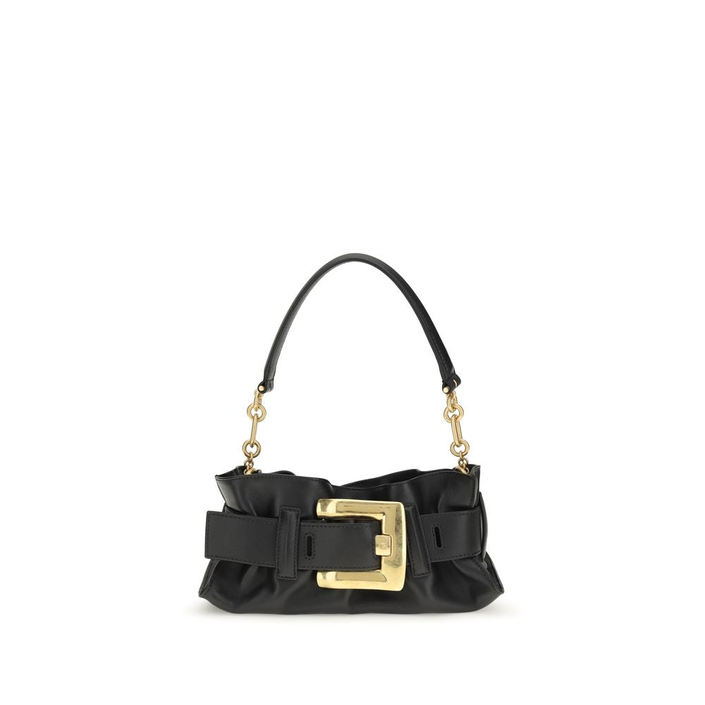 Balmain Black Calf Leather Mini Anthem Shoulder Bag