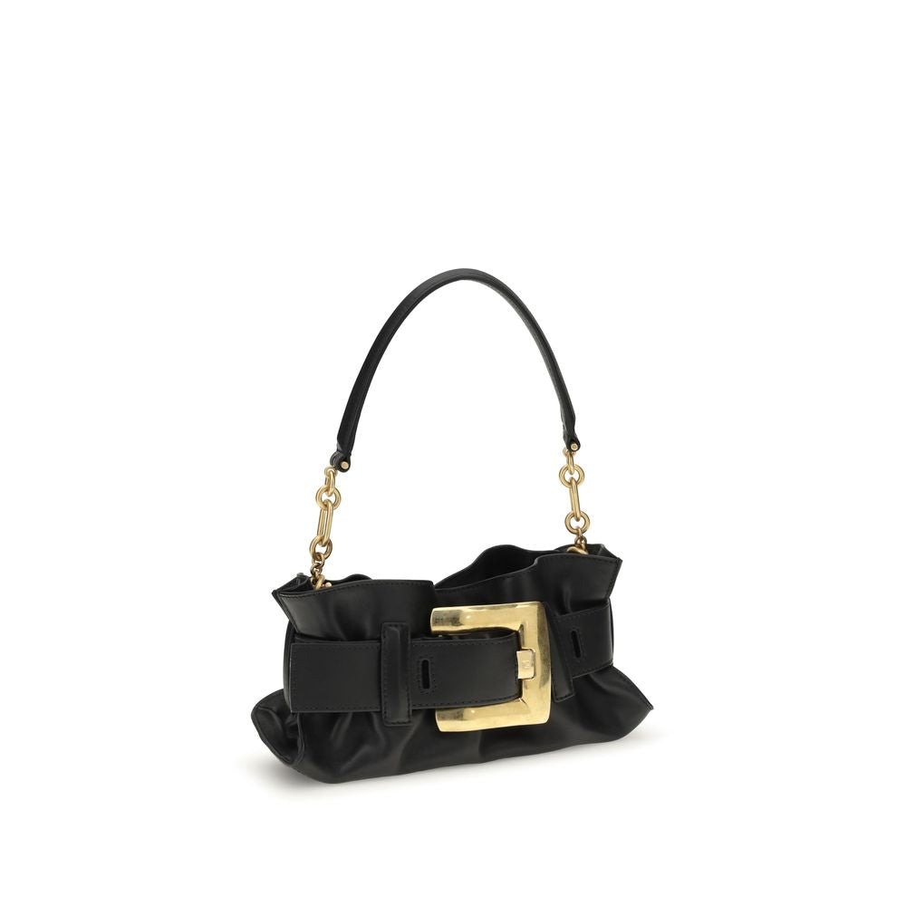 Balmain Black Calf Leather Mini Anthem Shoulder Bag