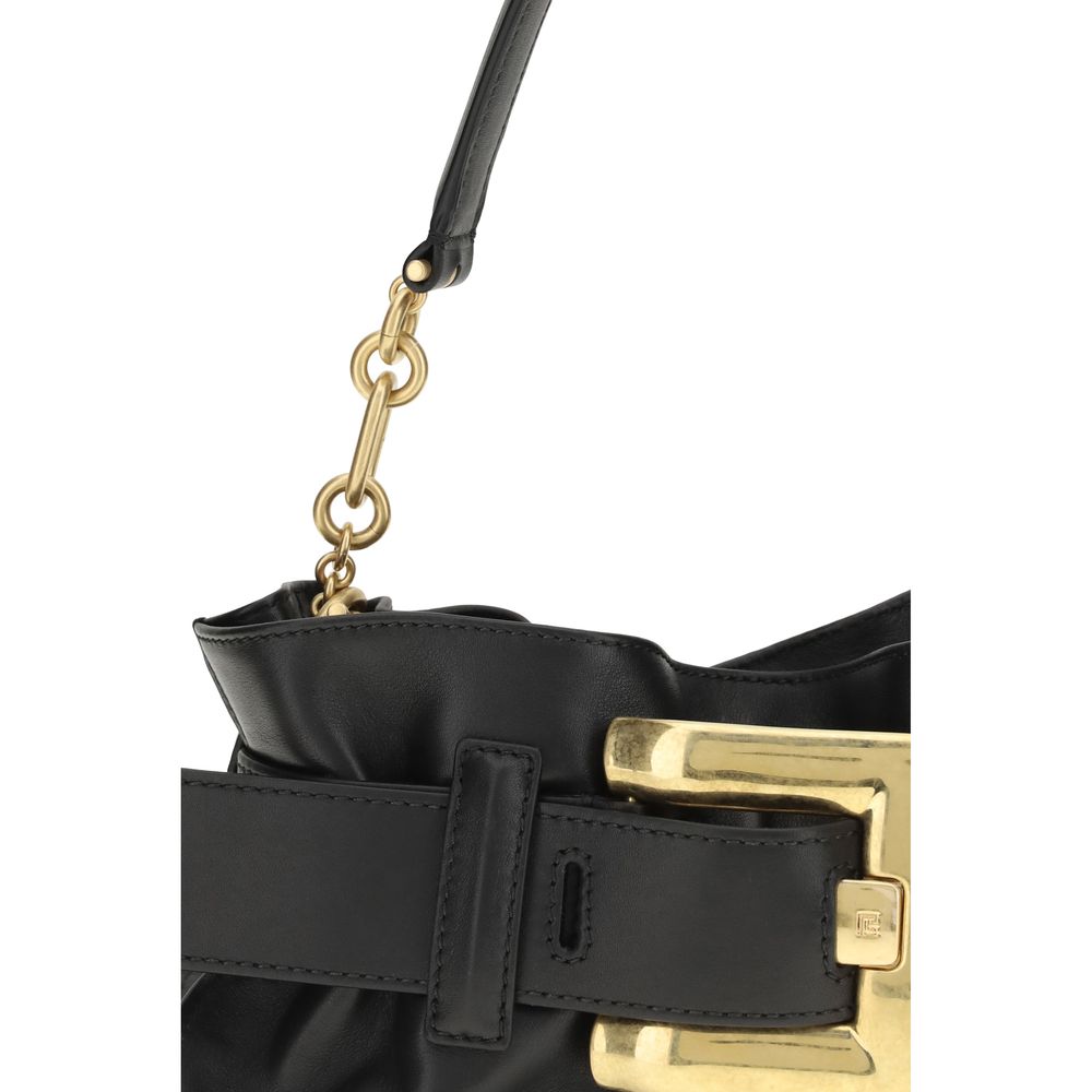 Balmain Black Calf Leather Mini Anthem Shoulder Bag