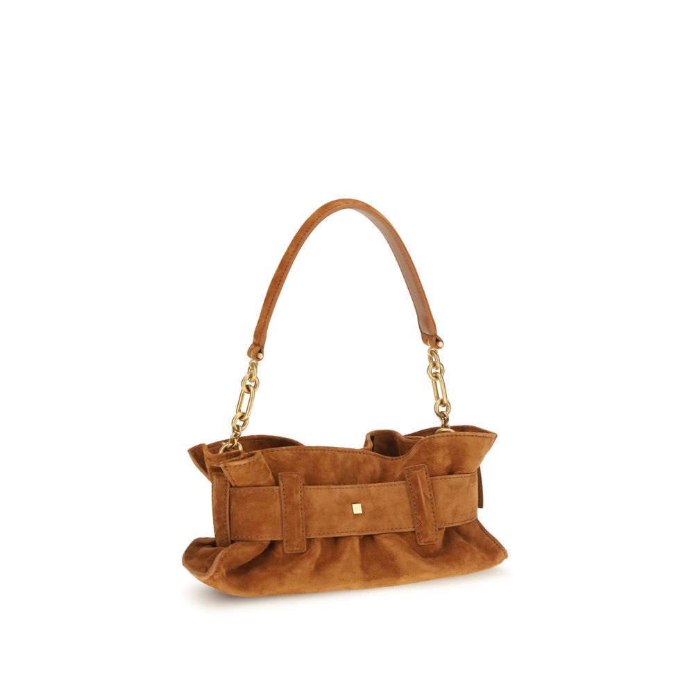 Balmain Beige Calf Leather Shoulder Bag
