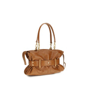 Balmain Brown Calf Leather Handbag