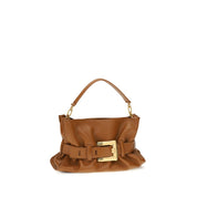 Balmain Brown Calf Leather Shoulder Bag