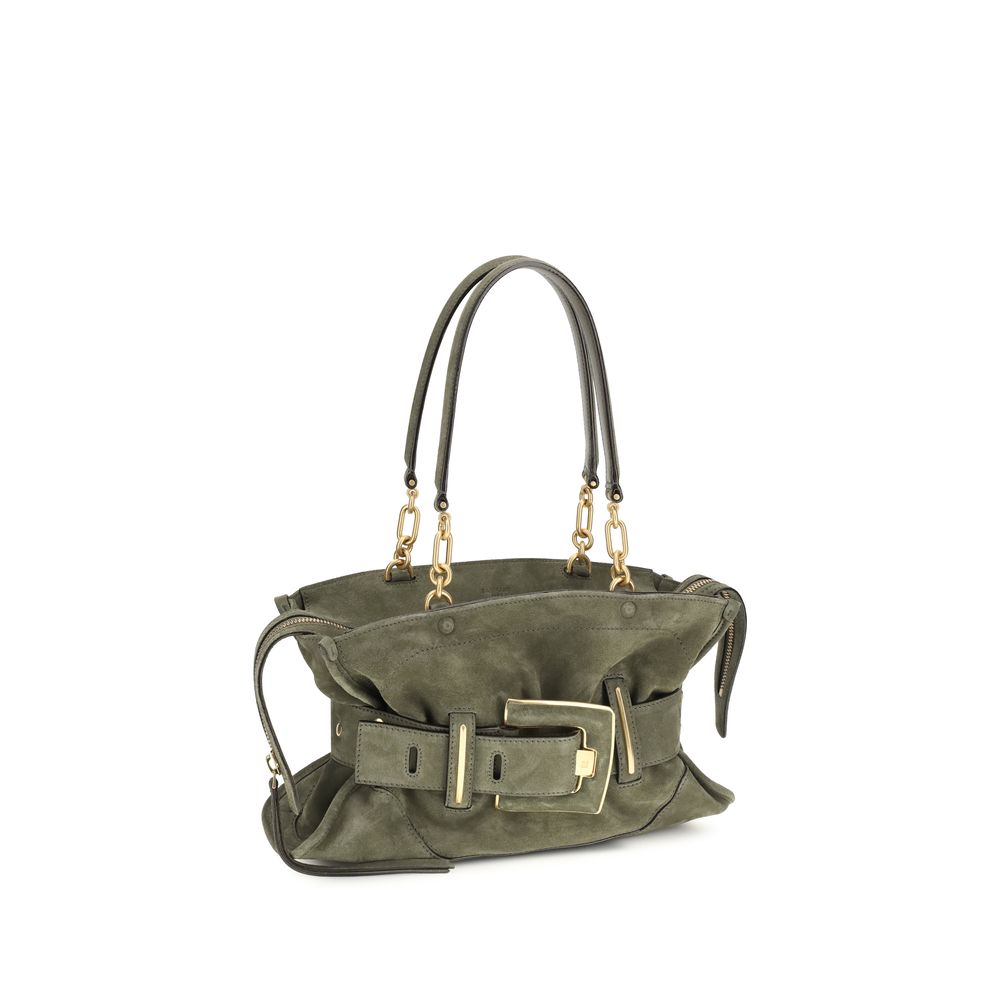 Balmain Bicolor Calf Suede Handbag