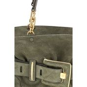 Balmain Bicolor Calf Suede Handbag