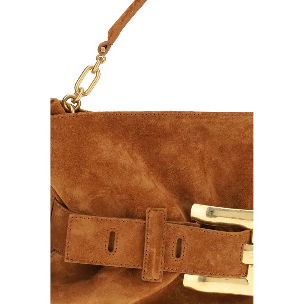 Balmain Brown Calf Leather Handbag