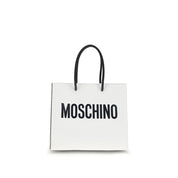 Moschino White Calf Leather Top-Handle Tote