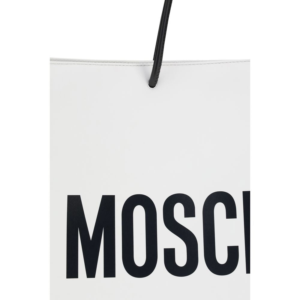 Moschino White Calf Leather Shoulder Bag
