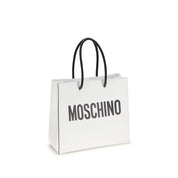 Moschino White Calf Leather Top-Handle Tote