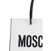 Moschino White Calf Leather Top-Handle Tote