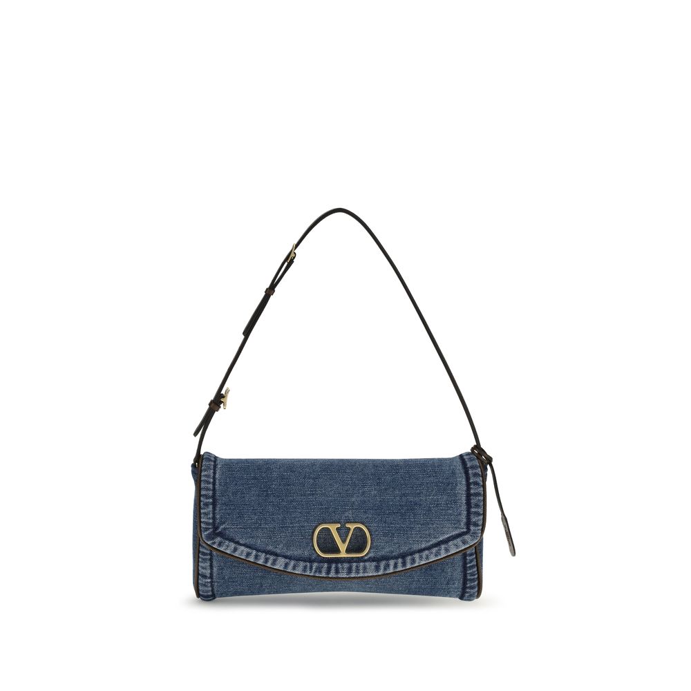 Valentino Garavani Blue Denim Small Shoulder Bag