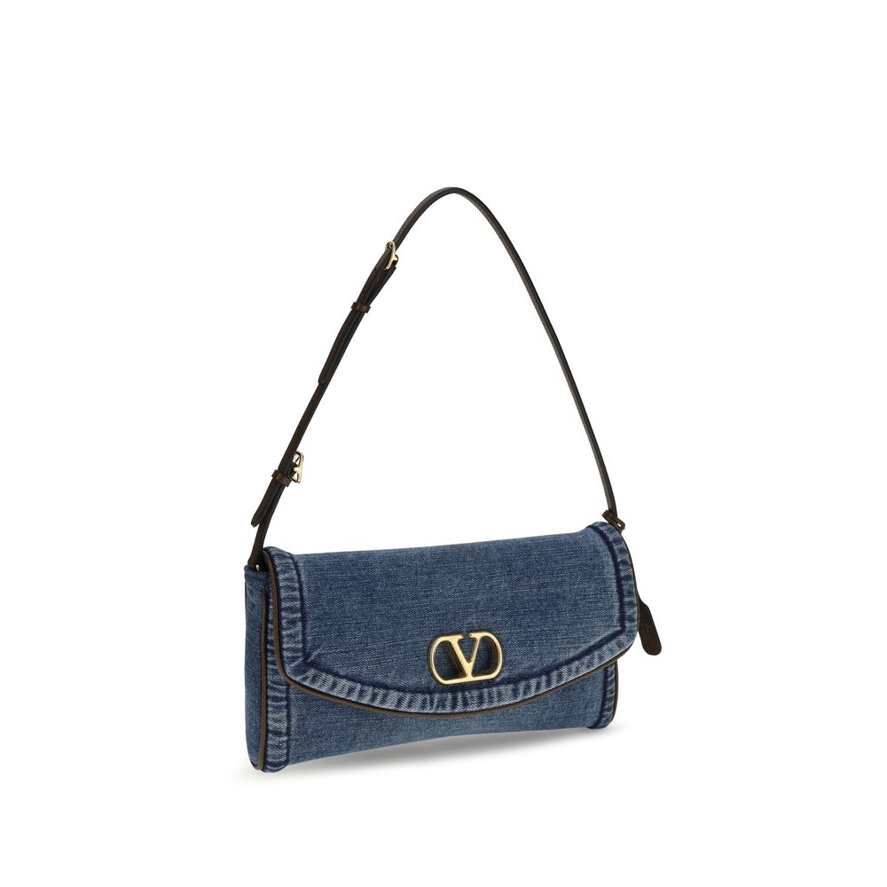 Valentino Garavani Blue Denim Small Shoulder Bag
