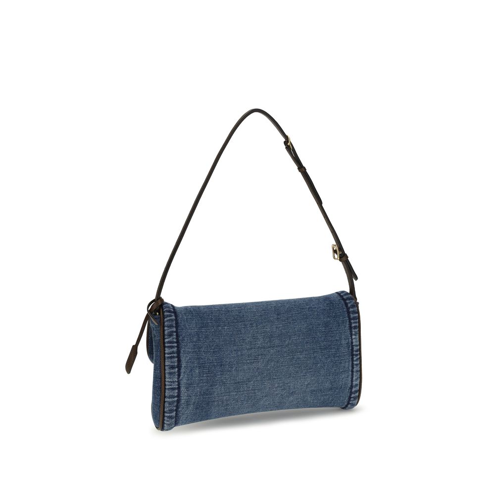 Valentino Garavani Blue Denim Small Shoulder Bag