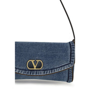 Valentino Garavani Blue Denim Small Shoulder Bag