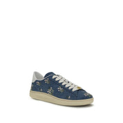 Valentino Garavani Blue Calf Leather Low Top Sneakers