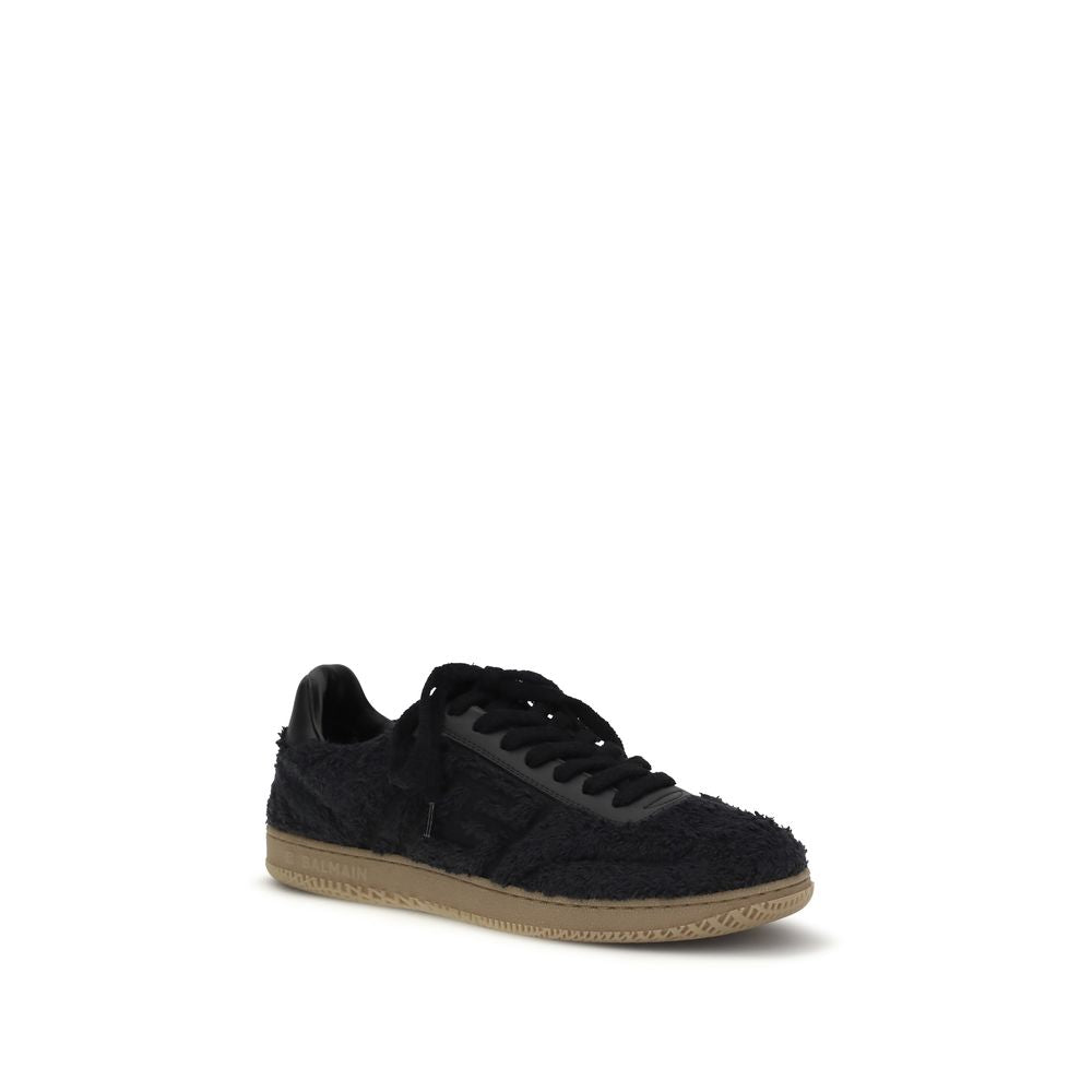 Balmain Black Suede Low Top Sneakers