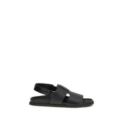 Dolce & Gabbana Black Calf Suede Sandals