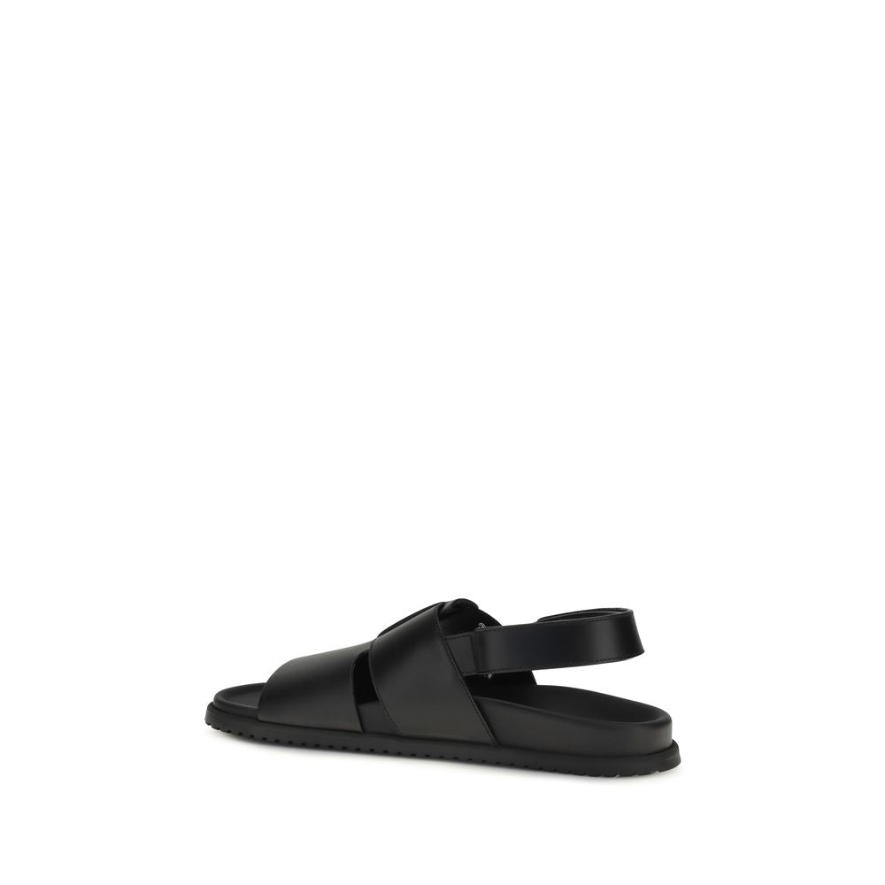 Dolce & Gabbana Black Calf Suede Sandals