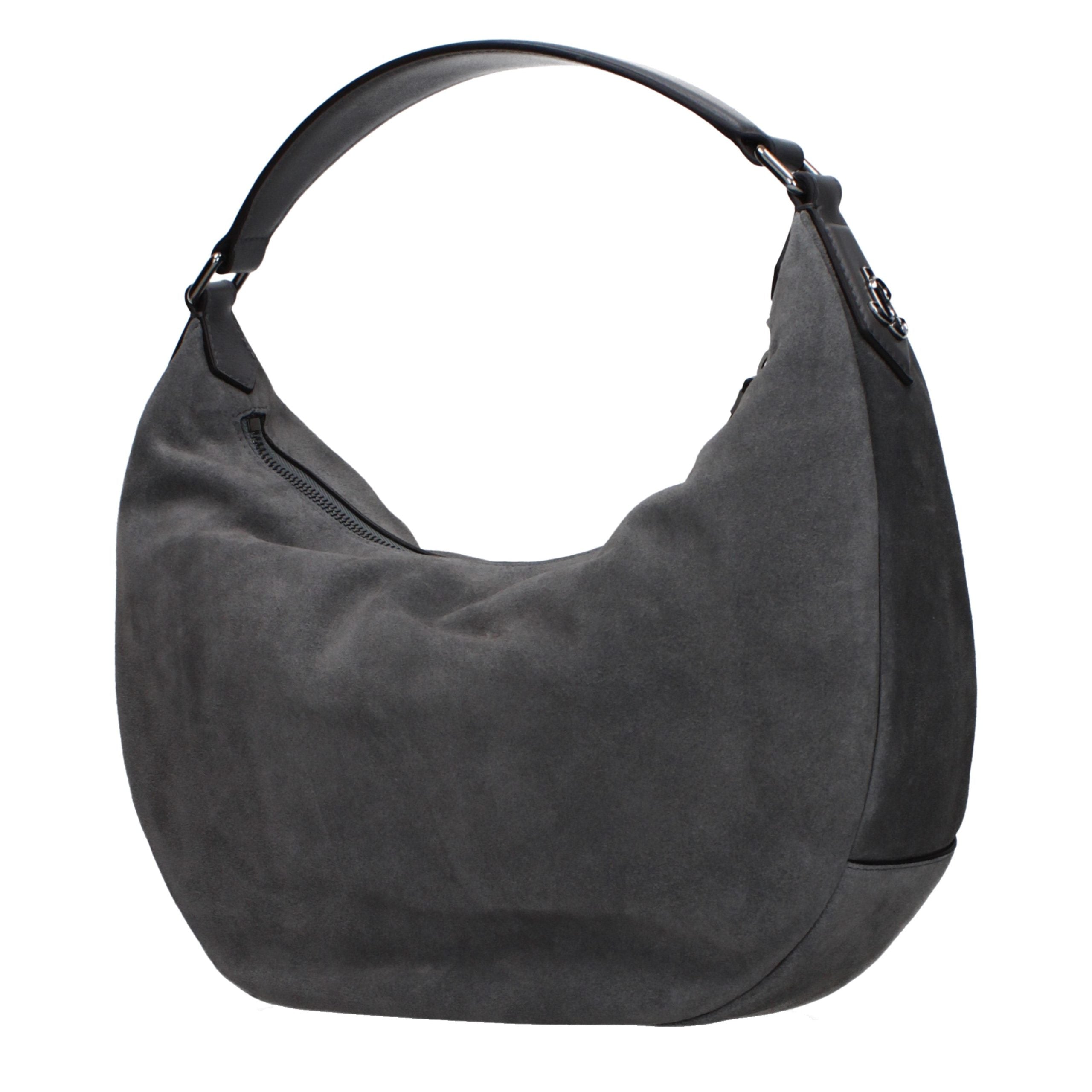 Jimmy Choo Gray Suede Shoulder Bag