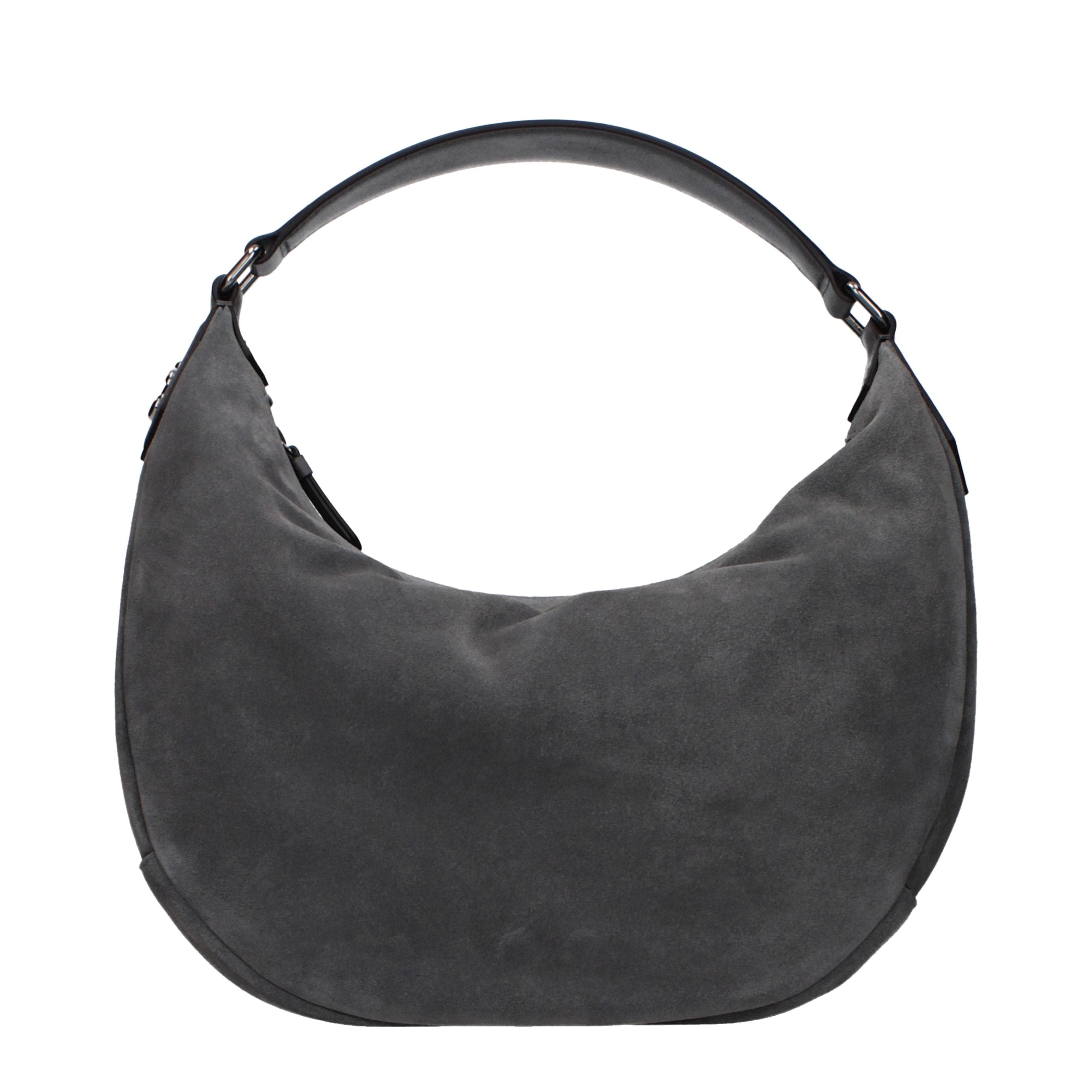Jimmy Choo Gray Suede Shoulder Bag