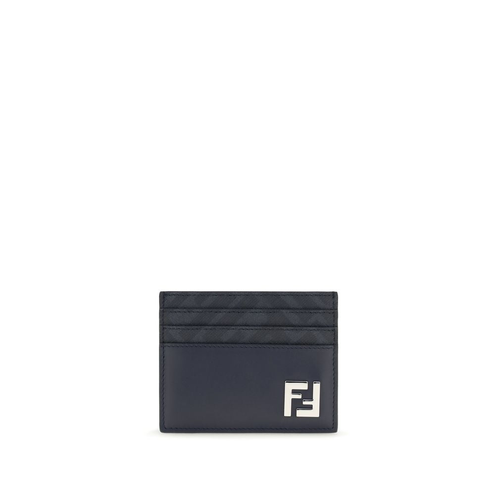 Fendi Beige Leather Squared Card Holder