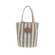 Valentino Garavani Multicolor Raffia Bucket Bag