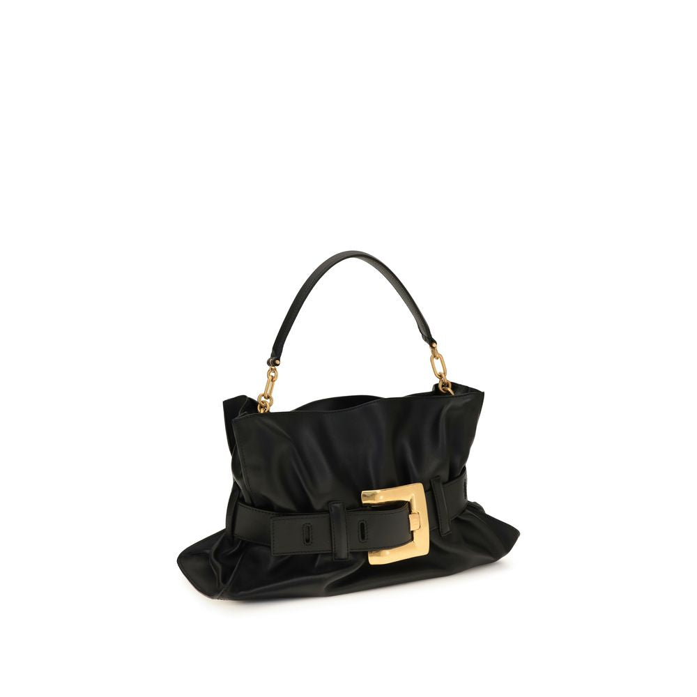 Balmain Black Calf Leather Anthem Shoulder Bag