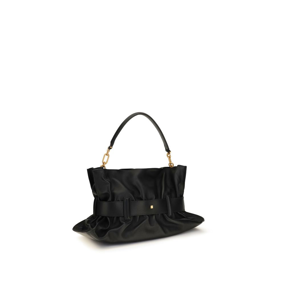 Balmain Black Calf Leather Anthem Shoulder Bag