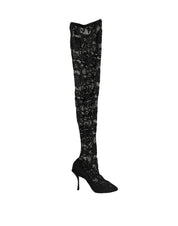 Dolce & Gabbana Black Lace Socks Boots Pumps