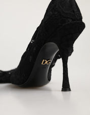 Dolce & Gabbana Black Lace Socks Boots Pumps
