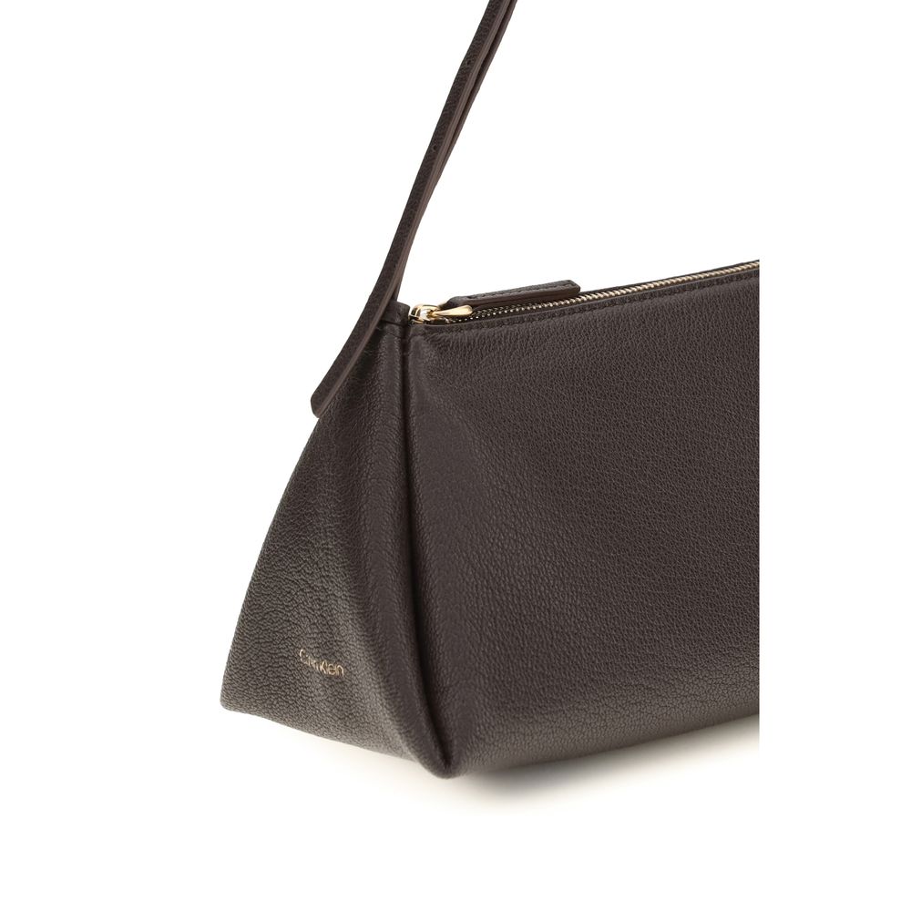 Calvin Klein Brown Calf Leather Shoulder Bag
