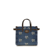 Valentino Garavani Blue Cotton Shoulder Bag