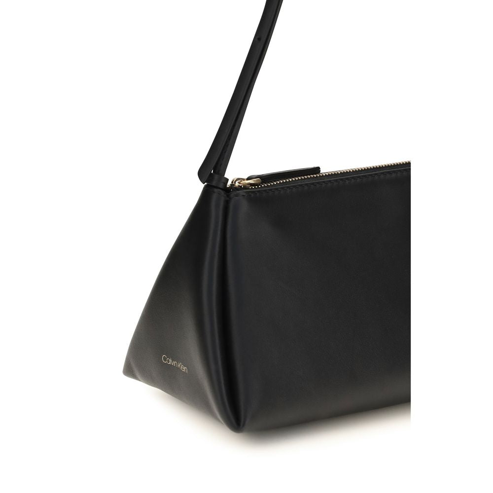 Calvin Klein Black Calf Leather Shoulder Bag