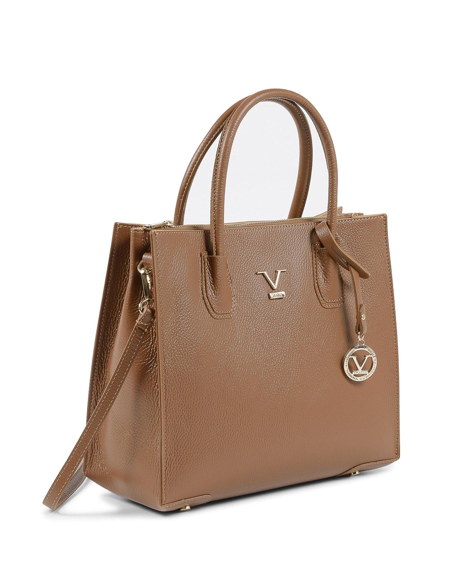 19V69 Italia Tan Leather Tote Bag