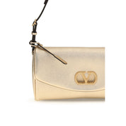 Valentino Garavani Gold Laminated Nappa Leather Clutch Bag