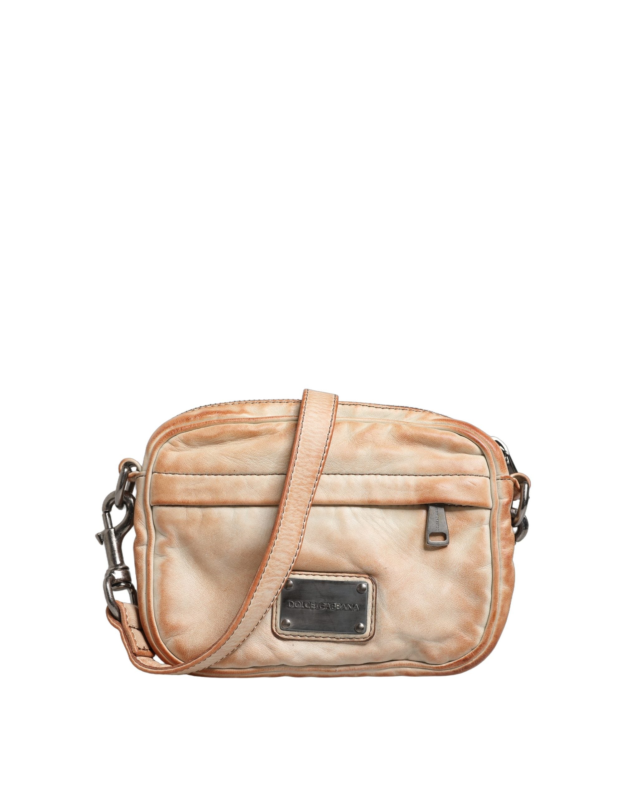Dolce & Gabbana Beige Sheep Leather Shoulder Bag