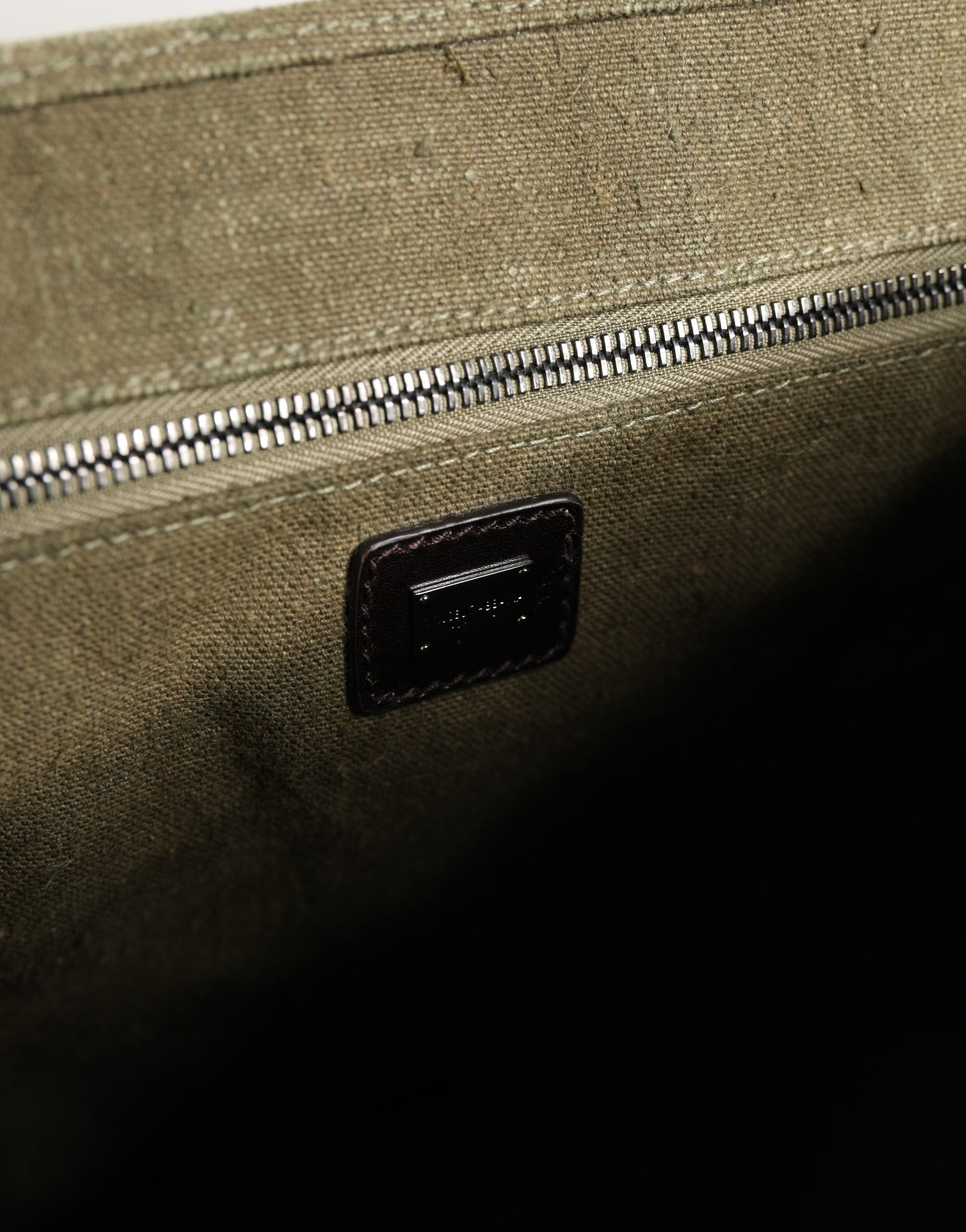 Dolce & Gabbana Military Green Leather Messenger Bag