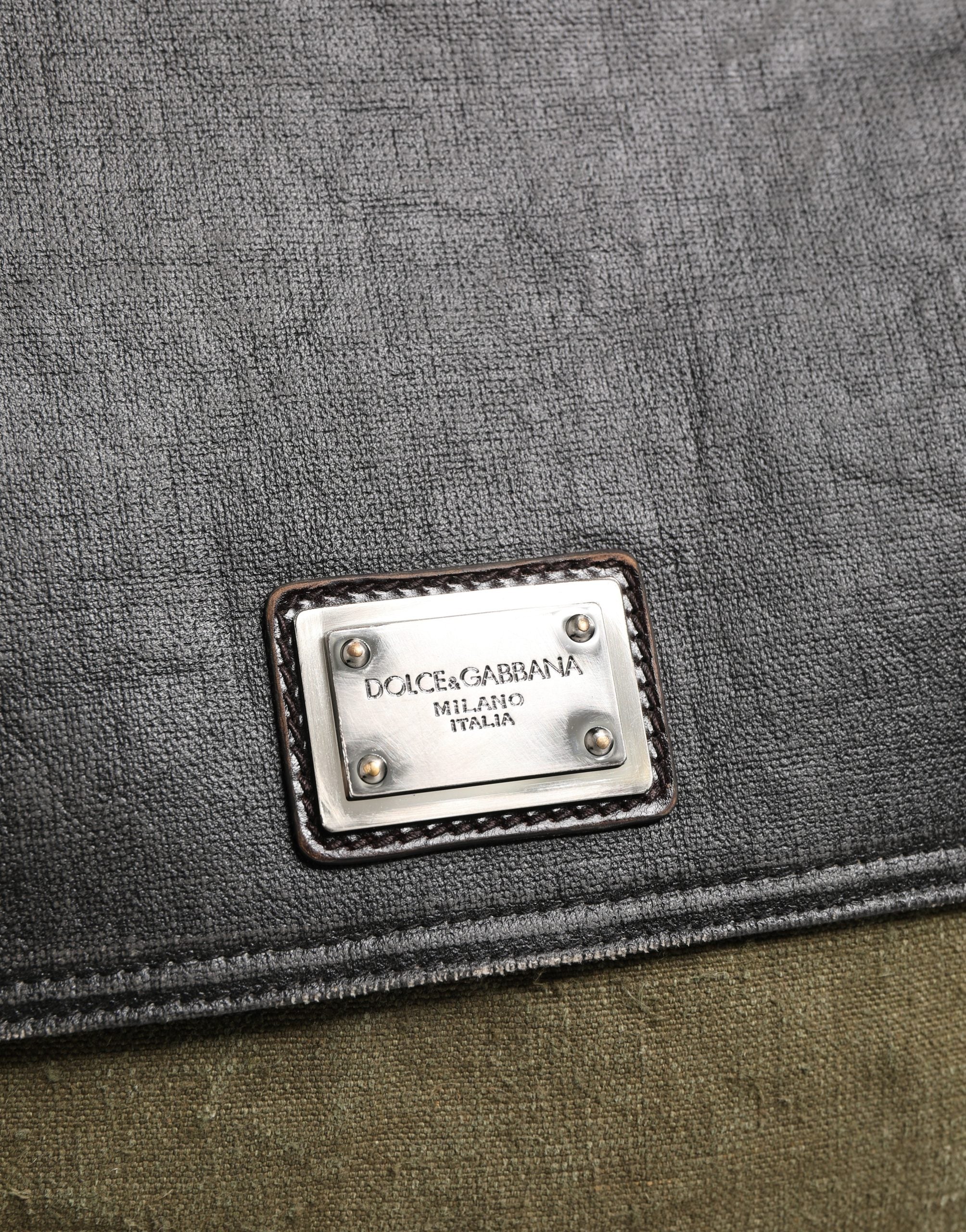 Dolce & Gabbana Military Green Leather Messenger Bag