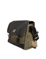 Dolce & Gabbana Military Green Leather Messenger Bag