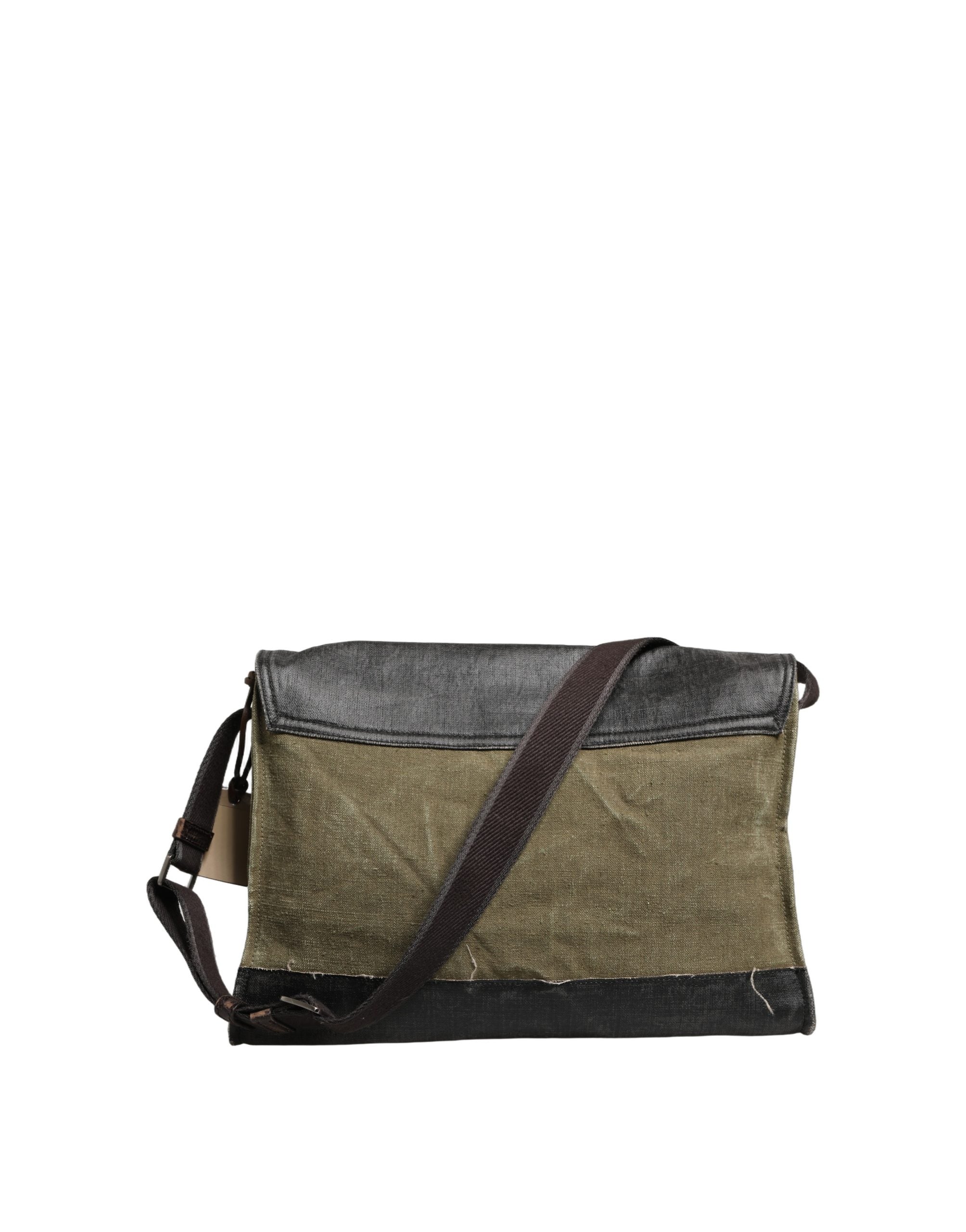 Dolce & Gabbana Military Green Leather Messenger Bag