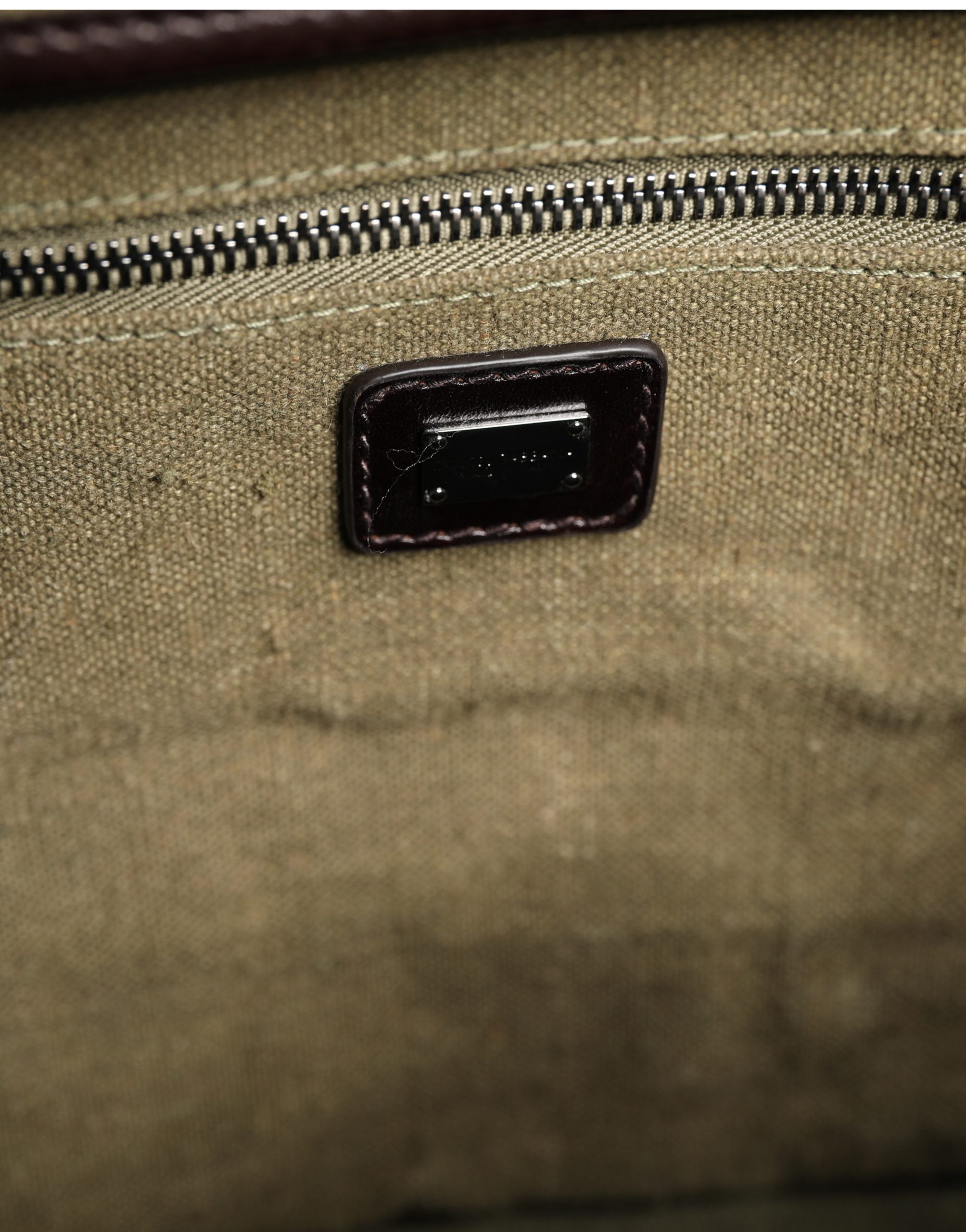 Dolce & Gabbana Military Green Leather Tote Bag