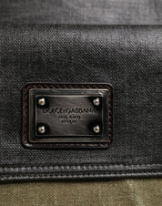 Dolce & Gabbana Military Green Leather Tote Bag