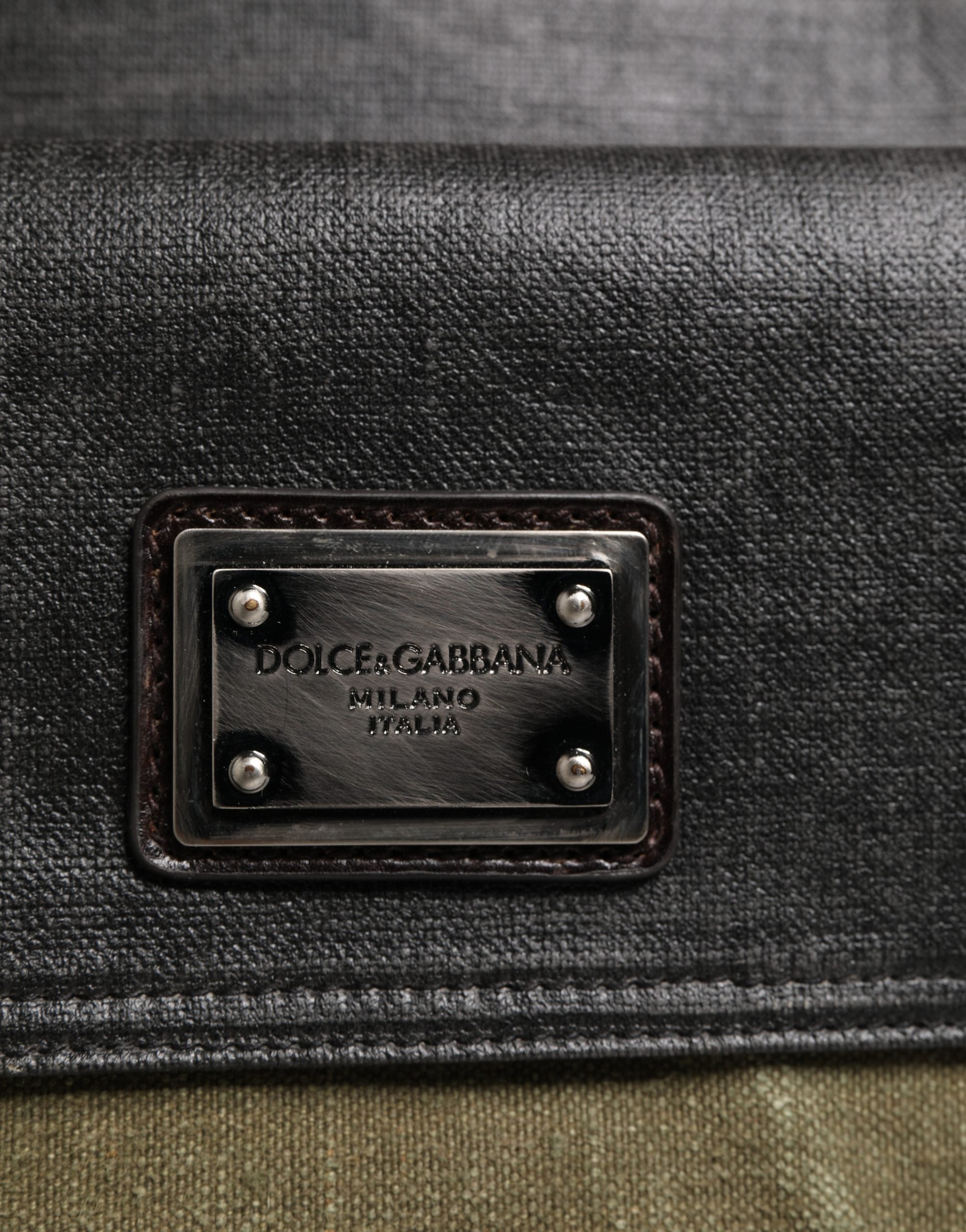 Dolce & Gabbana Military Green Leather Tote Bag