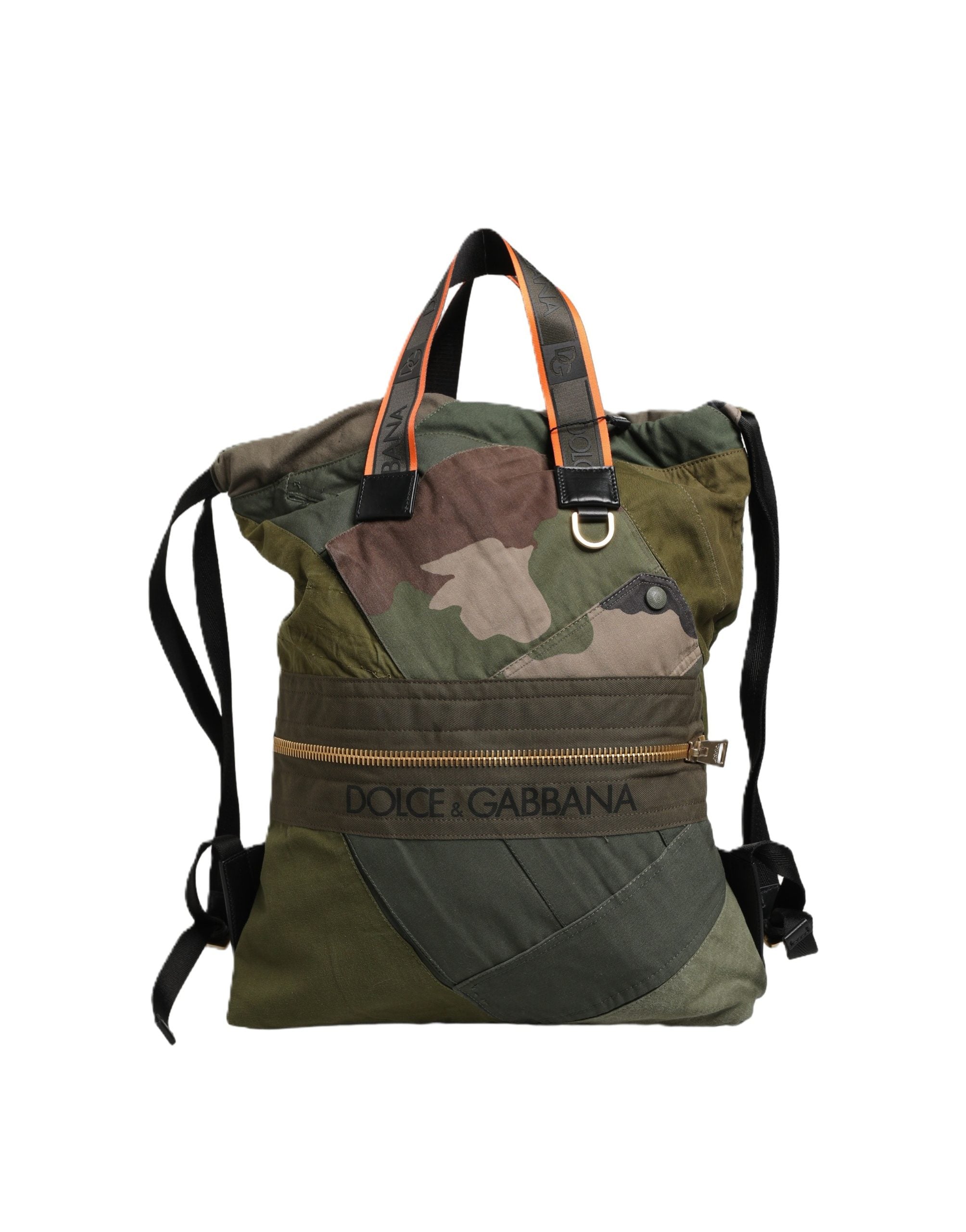 Dolce & Gabbana Military Green Cotton Rucksack Backpack