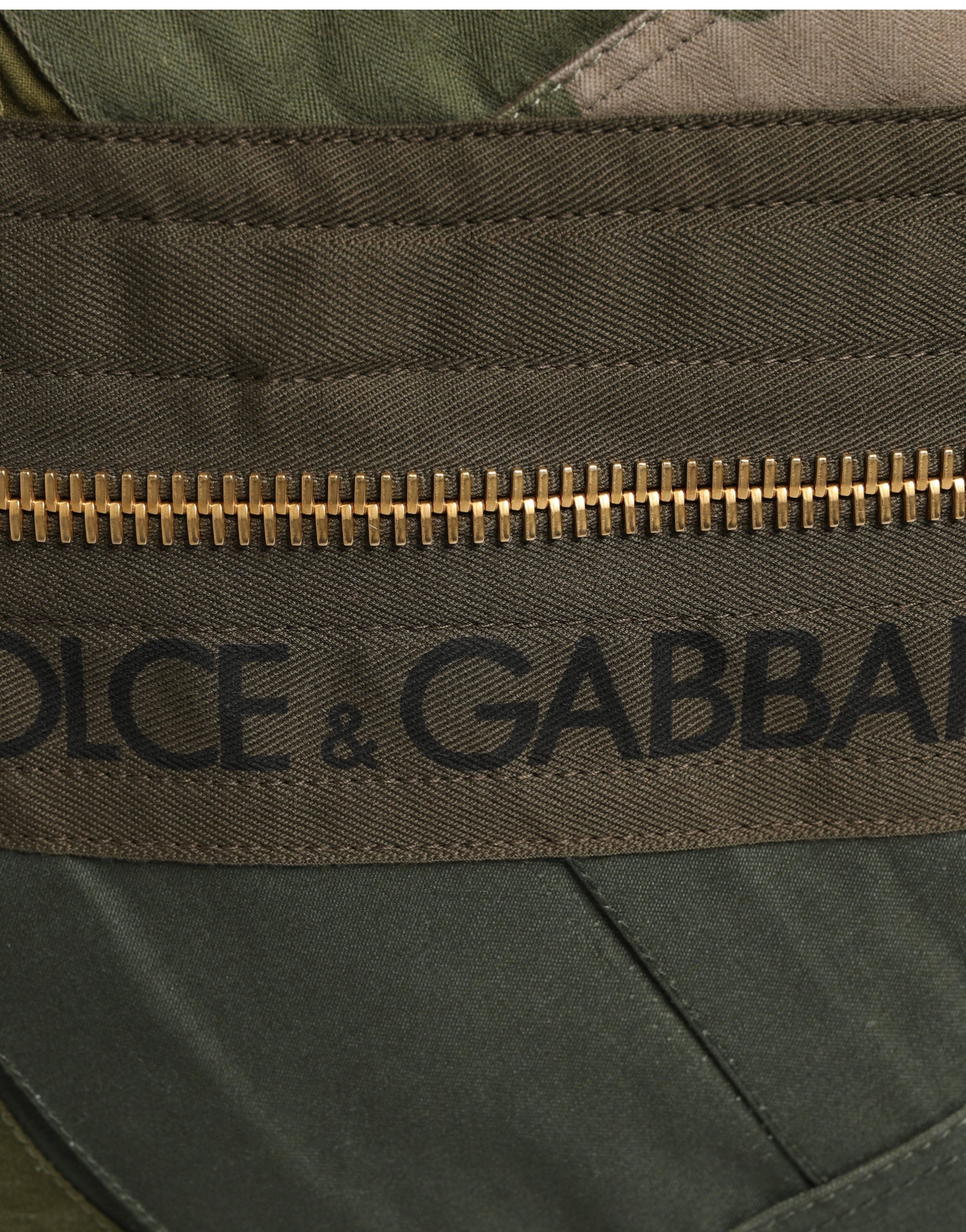 Dolce & Gabbana Military Green Cotton Rucksack Backpack