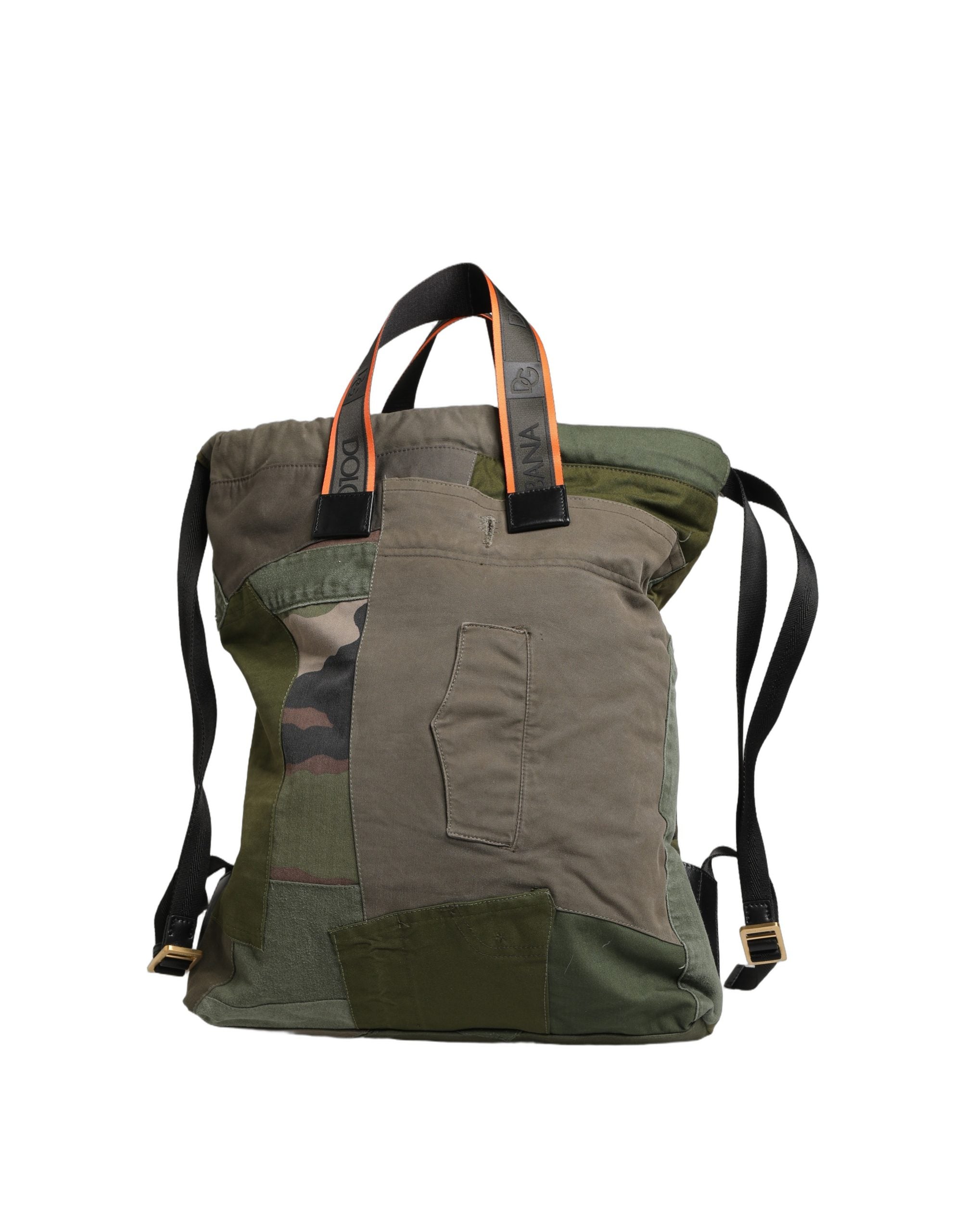 Dolce & Gabbana Military Green Cotton Rucksack Backpack