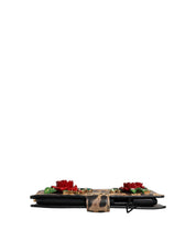 Dolce & Gabbana Brown Leopard Calf Leather Phone Flip Cover