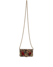 Dolce & Gabbana Brown Leopard Calf Leather Phone Flip Cover